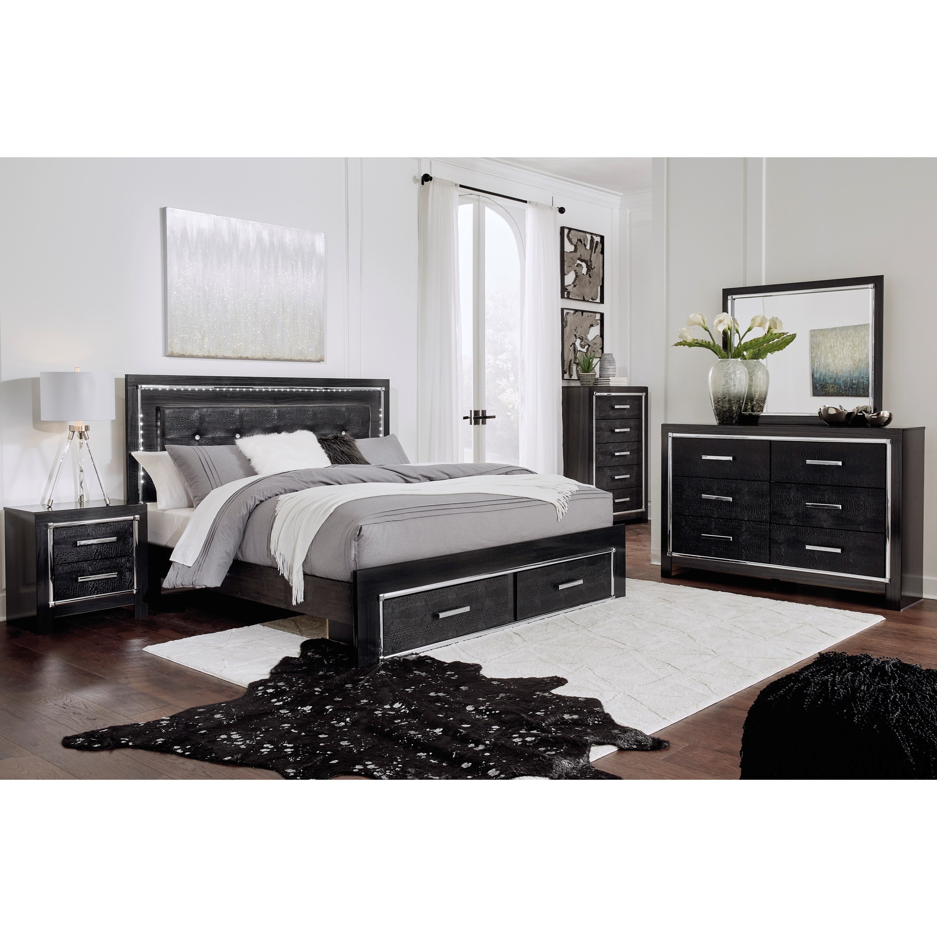 Ashley furniture black shop king bedroom set